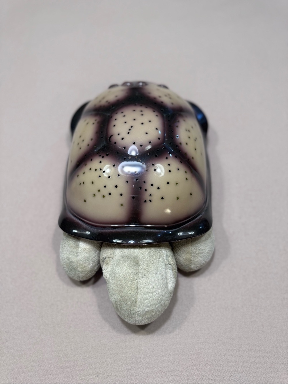 Cloud B Turtle Night Light Plush with Star-Projecting Shell - Cream and Brown